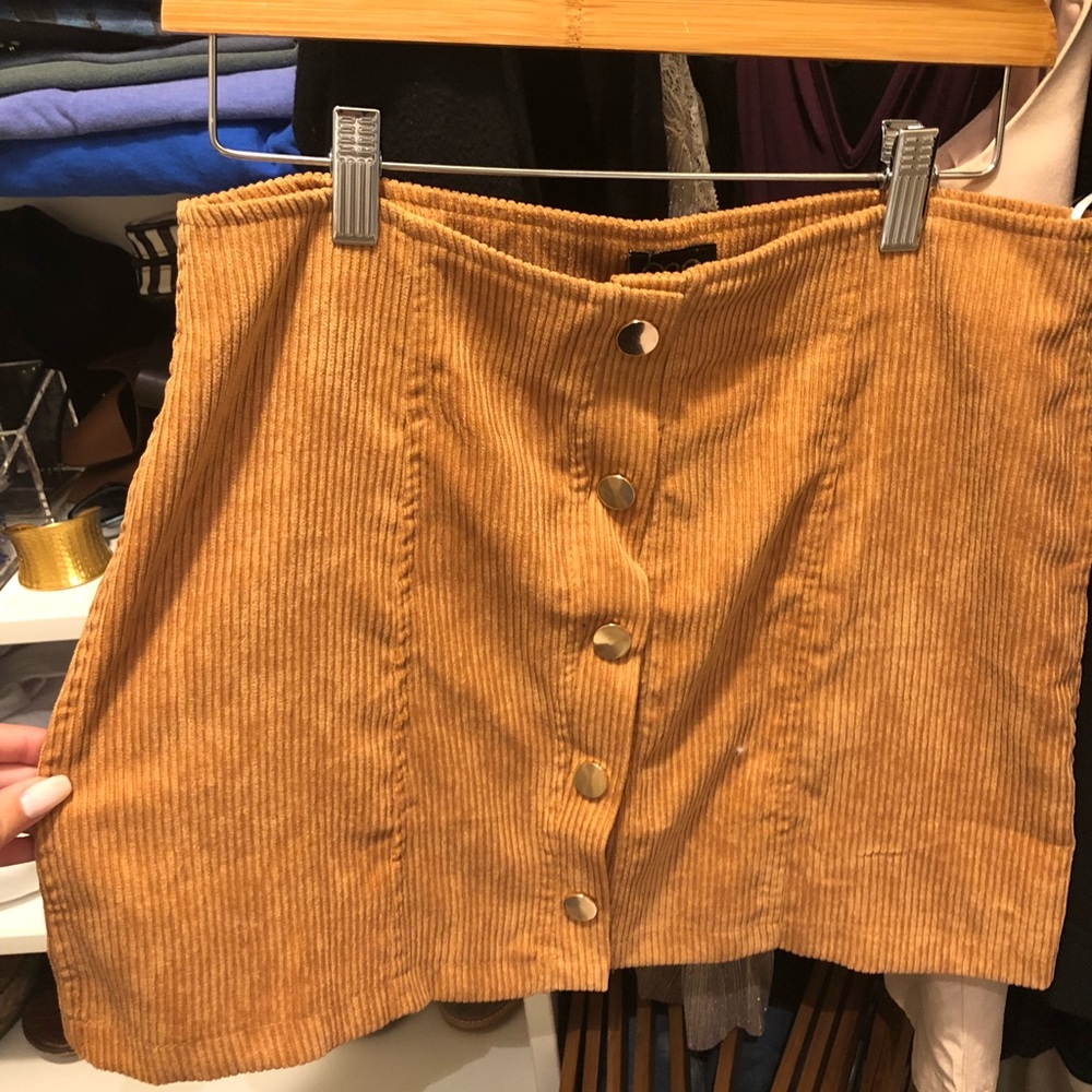 Faux corduroy mini skirt
